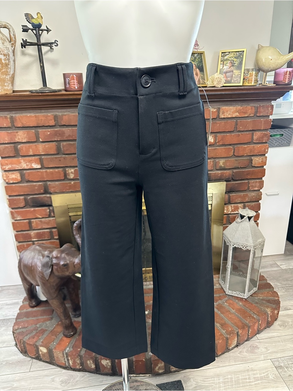 Target Black Crop High-Rise Wide-Leg Pants